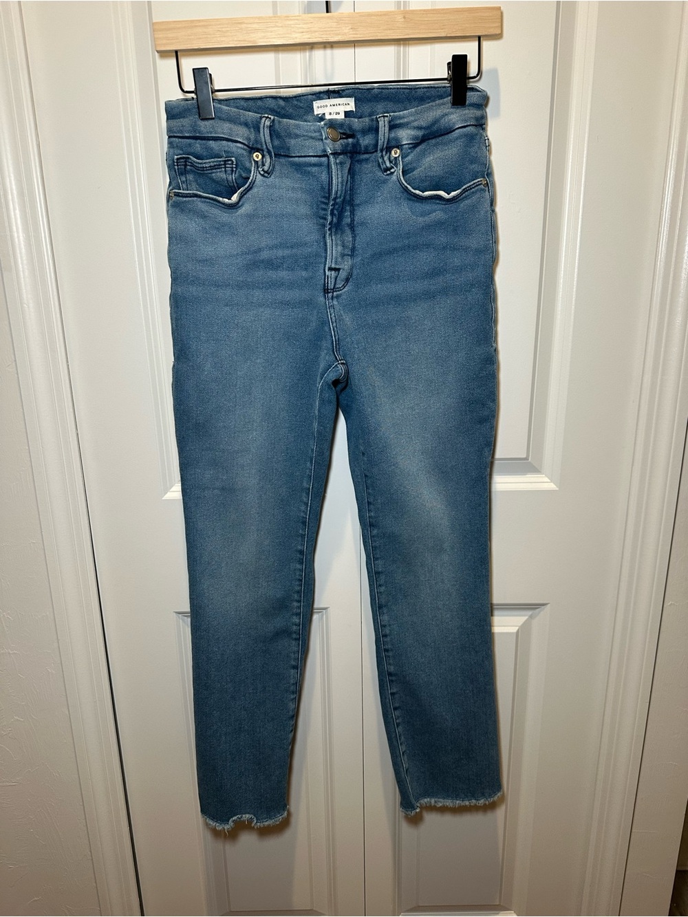 Good American Light-Medium Good Straight Blue 449 Jeans 8/29 Organic Cotton